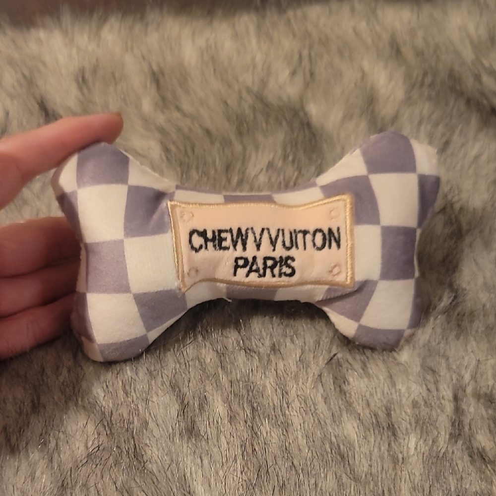 Chewy Vuiton Paris Checkered Dog Toy
